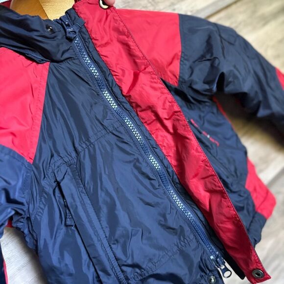 Polo by Ralph Lauren Red & Navy Blue Zip Front Jacket Optional Hood toddler 3T - Picture 10 of 15